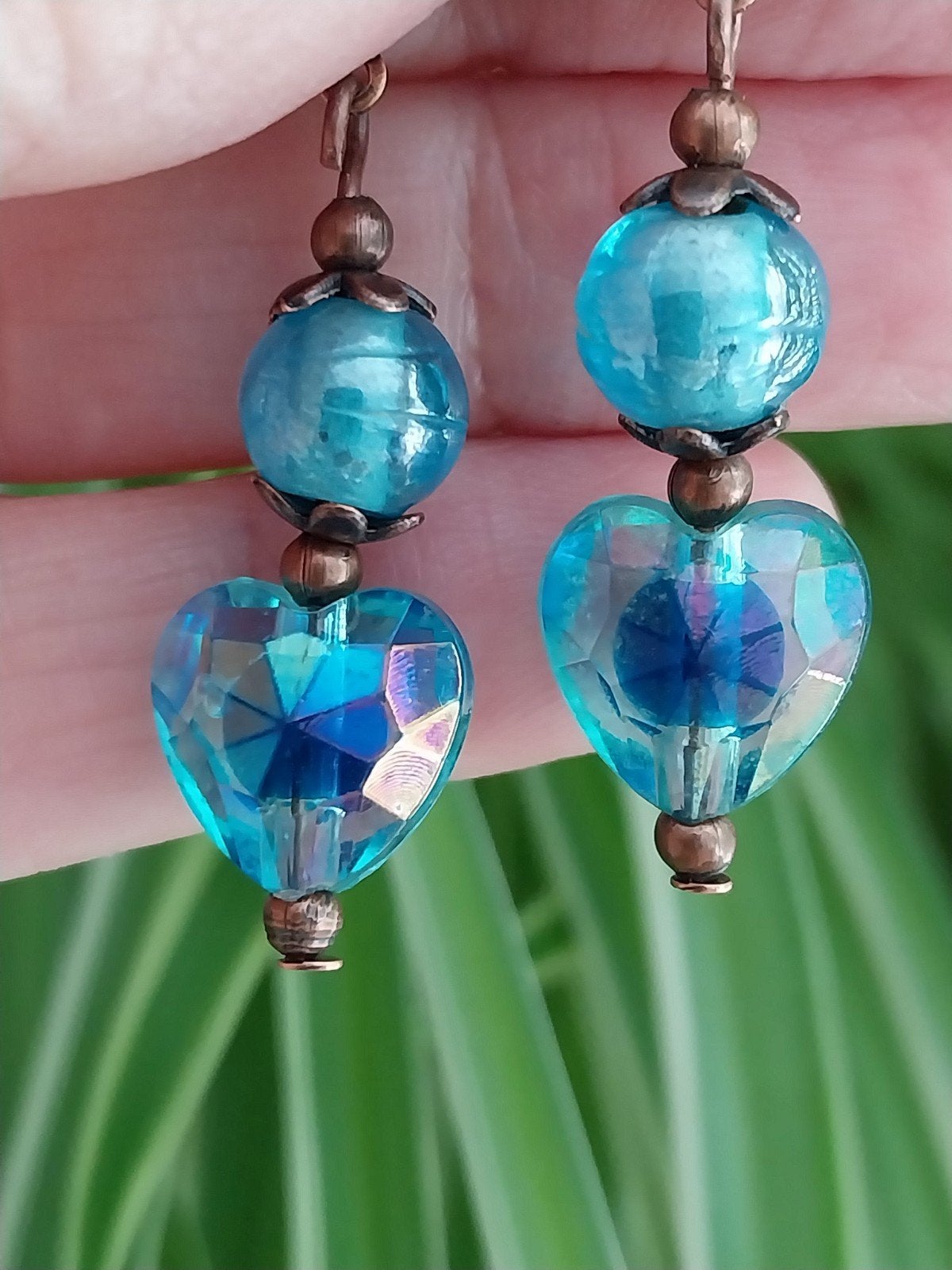 Shiny hart oorbellen #30655, Overige materialen, Hangers, Zo goed als nieuw, Verzenden