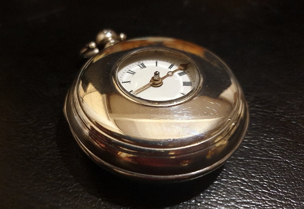 GROOT zakhorloge zilver spillegang in dubb. kast London 1833, Ophalen of Verzenden, Zilver, Overige typen