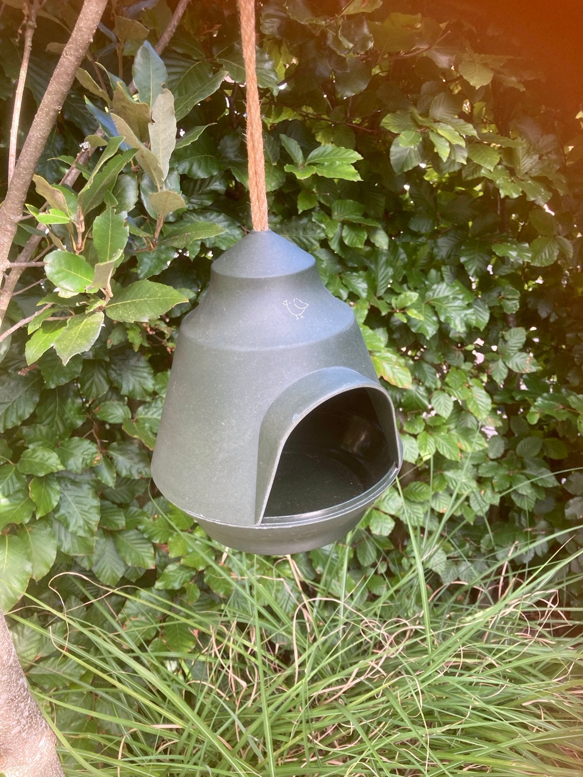 Groene vogelvoederhuisje om op te hangen, Ophalen, Zo goed als nieuw