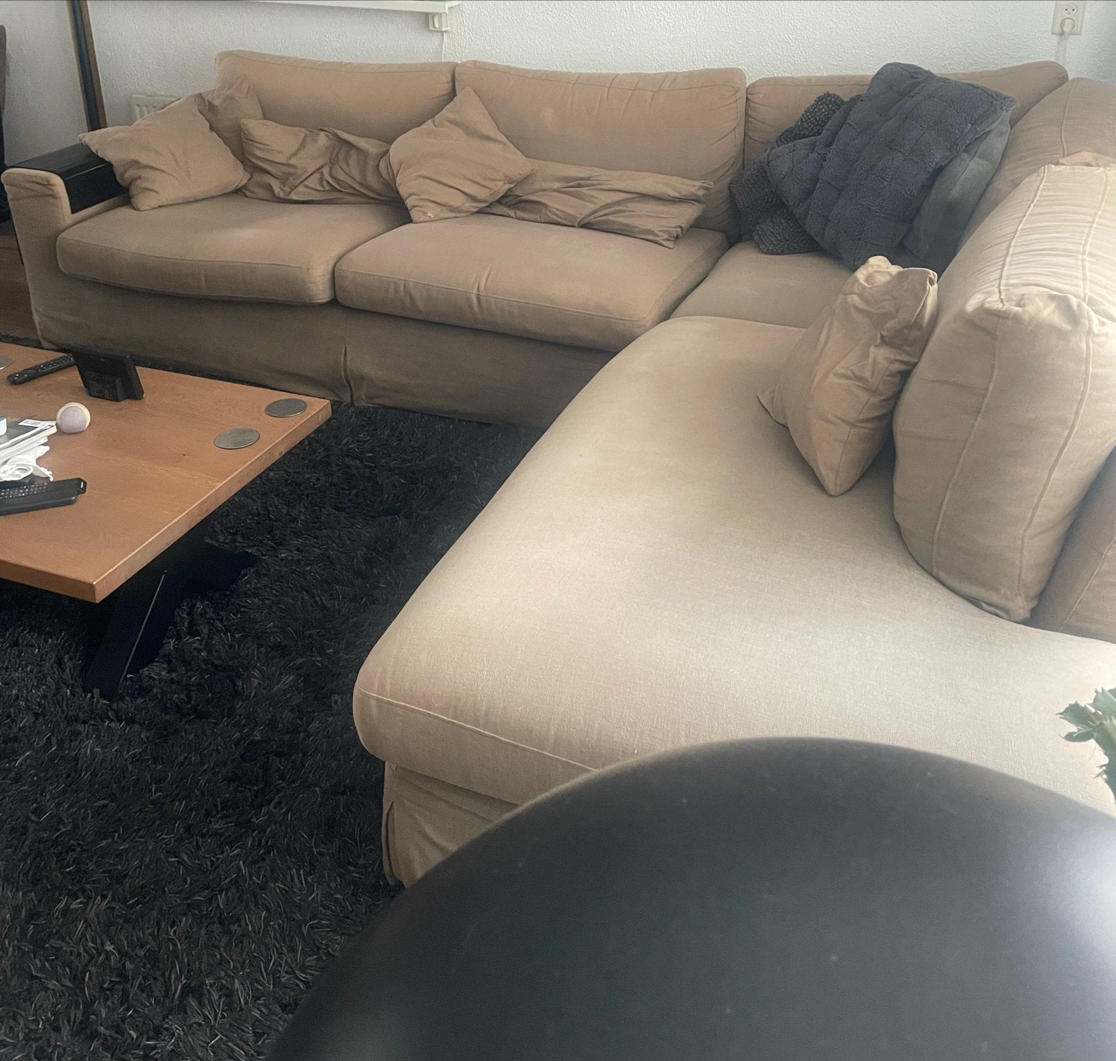 Gratis op te halen, Huis en Inrichting, Banken | Bankstellen, Ophalen of Verzenden, Gebruikt, Hoekbank, Stof
