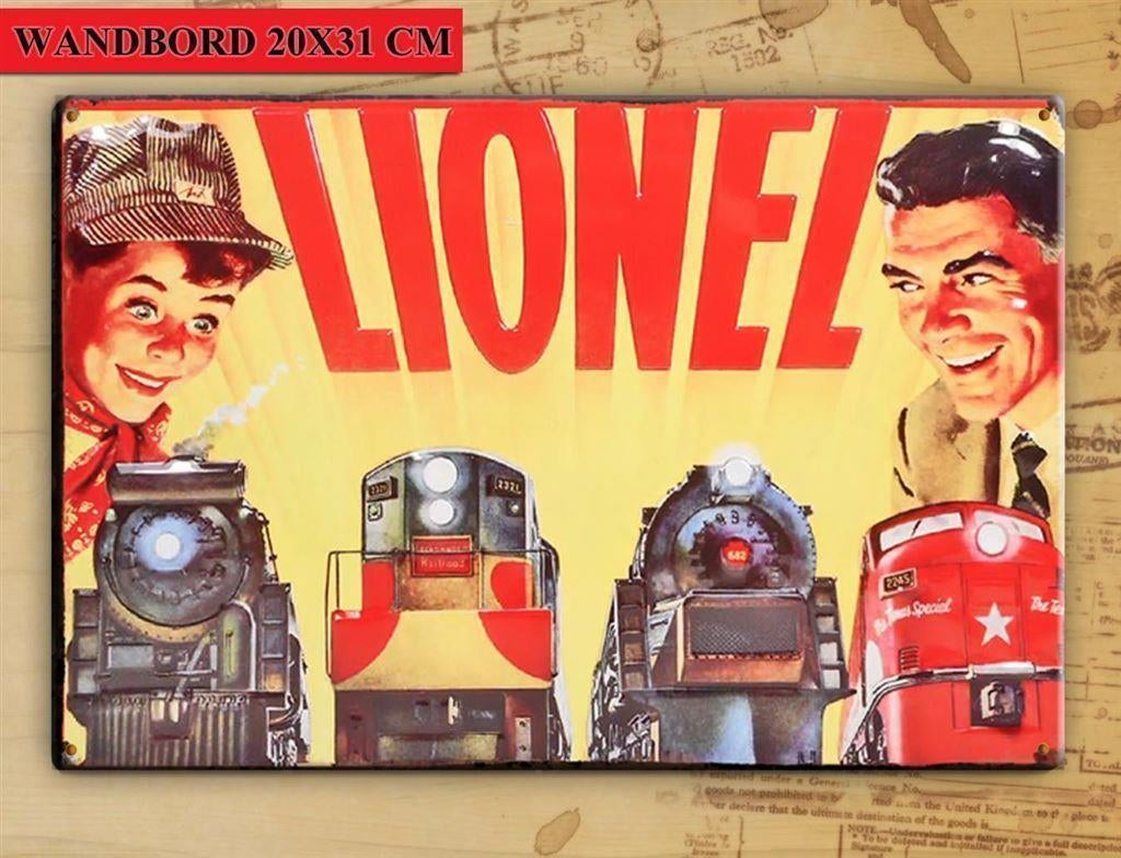 LIONEL Modeltreinen Reclame trein Metalen Reclamebord, Wisselstroom, Verzenden, Märklin, Nieuw