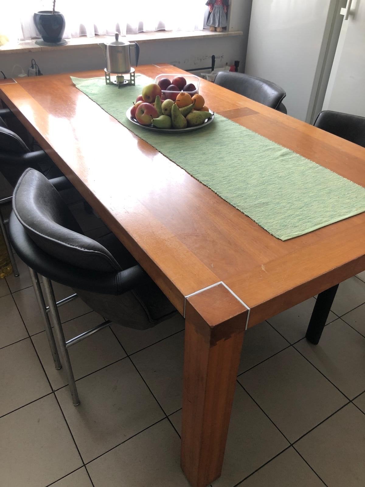 Italiaanse eettafel - Massief hout, Ophalen, Gebruikt, 100 tot 150 cm, Vijf personen of meer