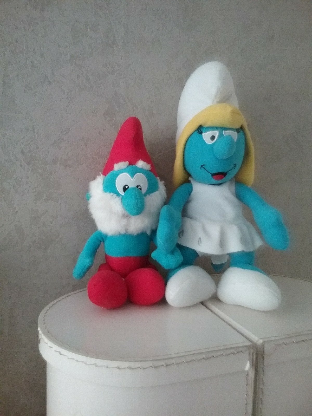 PEYO  Smurfenknuffels, Grote Smurf en Smurfin, Ophalen of Verzenden, Zo goed als nieuw, Smurfin, Poppetje, Figuurtje of Knuffel