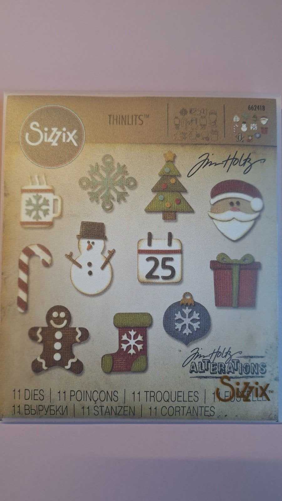 Sizzix Thinlits Stansset Kerstfiguren - Tim Holtz, Gebruikt, Verzenden, Gereedschap of Toebehoren, Meerkleurig