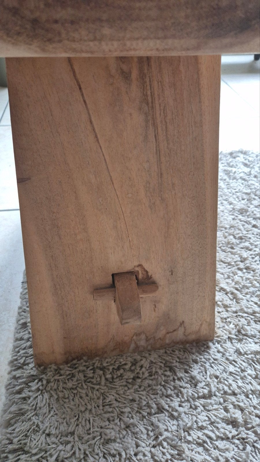 Pols Potten houten krukje / bijzettafel, Huis en Inrichting, Ophalen, Bruin, Zo goed als nieuw, Natuurlijk, Rustiek