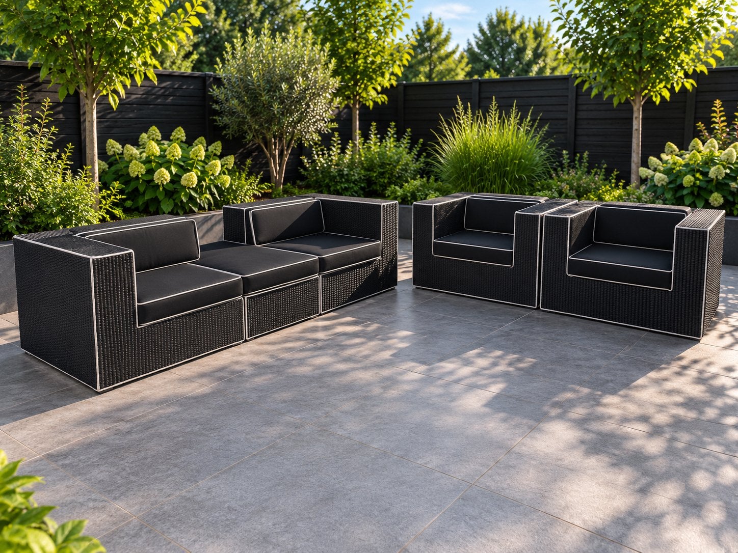 Borek Provence Loungeset Tuinset, Ophalen of Verzenden, Zo goed als nieuw, Wicker, Hocker