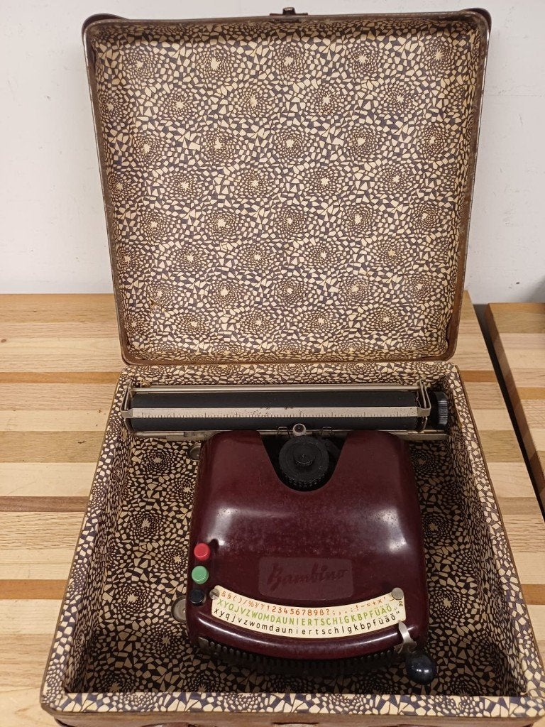 Optima Bambino typemachine uit de jaren '50, Diversen, Typemachines, Ophalen of Verzenden, Gebruikt