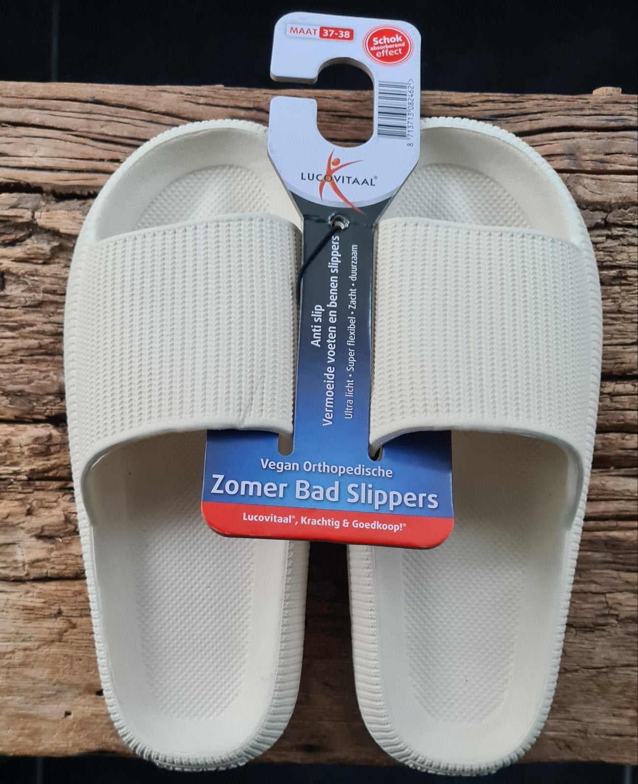 Lucovitaal Orthopedische zomer bad slippers Maat 37-38, Slippers, Beige, Nieuw, Ophalen of Verzenden