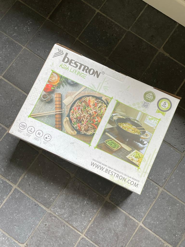 Bestron Asia Lounge Elektrische Wok - 1500W, 5L, Witgoed en Apparatuur, Frituurpannen, 4 liter of meer, Verzenden, Nieuw