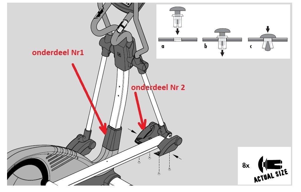 Twee Onderdelen crosstrainer Kettler Mondeo, Ophalen of Verzenden, Nieuw, Kunststof, Crosstrainer