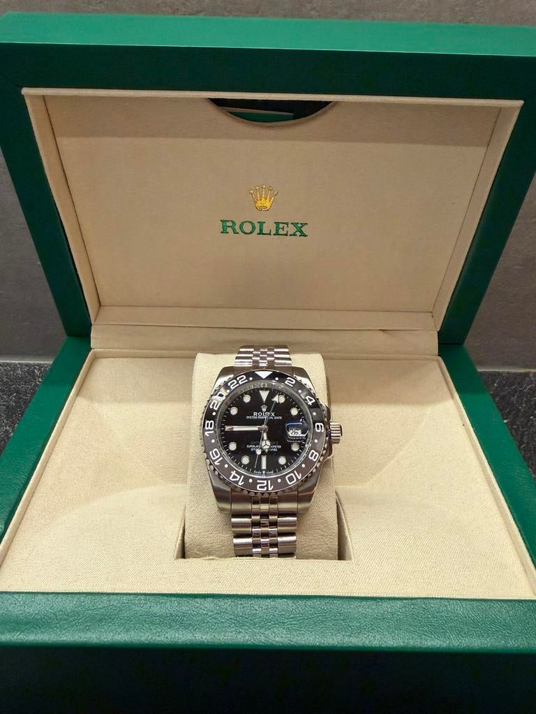Rolex GMT Bruce Wayne inclusief doos, Ophalen of Verzenden, Zo goed als nieuw, Staal, Rolex