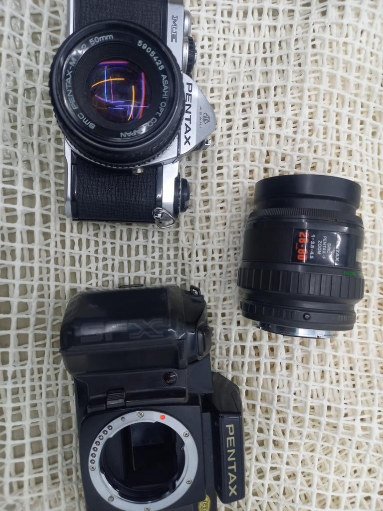 Pentax ME en SFX spiegelreflexcamera's met lenzen, Ophalen of Verzenden, Gebruikt, Spiegelreflex, Pentax