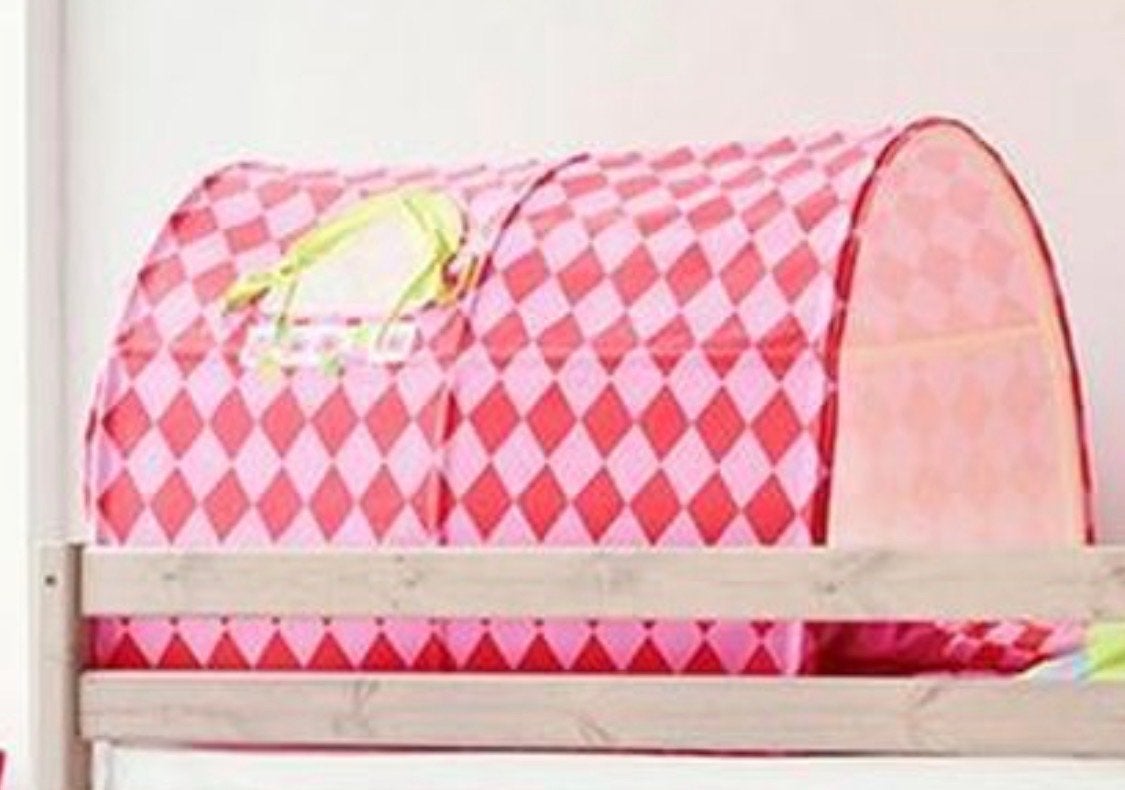 Flexa nishut / bedtent / speeltent - roze/rood geruit, Ophalen, Gebruikt