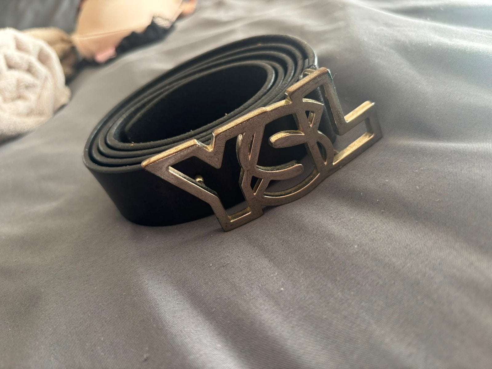 Zwarte YSL riem met gouden gesp, Kleding | Dames, Riemen en Ceinturen, 3 tot 5 cm, Zwart, 90 tot 100 cm, Heupriem
