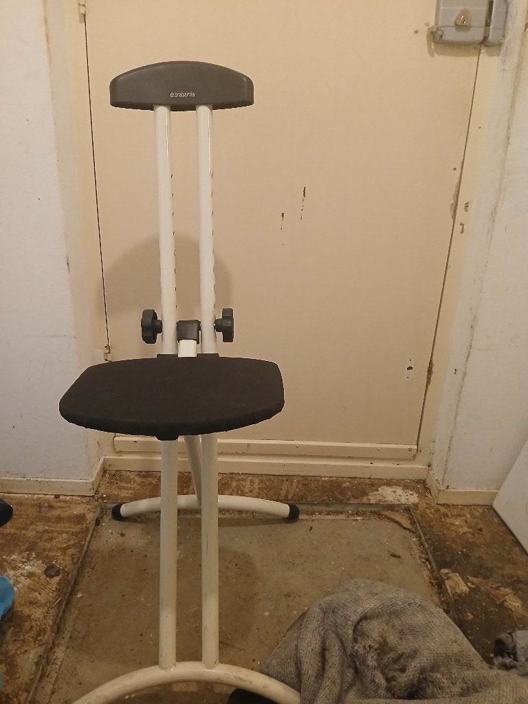 Brabantia klapstoel, Ophalen, Gebruikt, Wit, Metaal