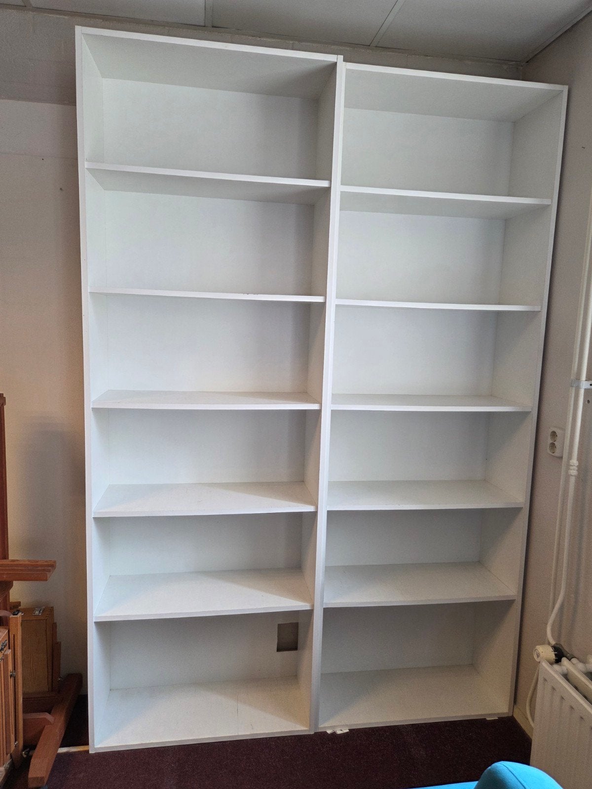 4 Zware stevige witte boekenkasten (2 hoge, 2 lagere), Ophalen, Gebruikt, 200 cm of meer, 50 tot 100 cm