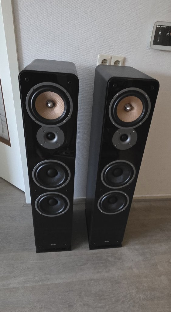 Teufel Ultima 40 MKII vloerspeakers (set), Gebruikt, 120 watt of meer, Front, Rear of Stereo speakers, Ophalen