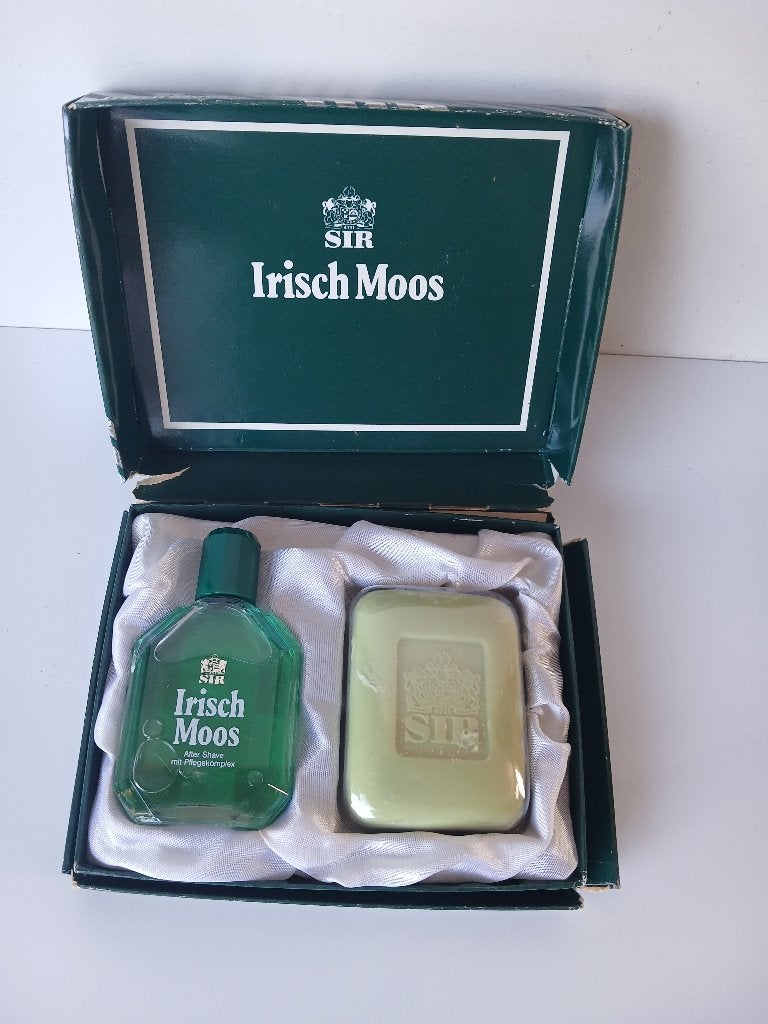 VINTAGE coffret 4711 SIR Irish Moos after shave en zeep, Verzamelen, Ophalen of Verzenden, Nieuw, Parfumfles, Gevuld