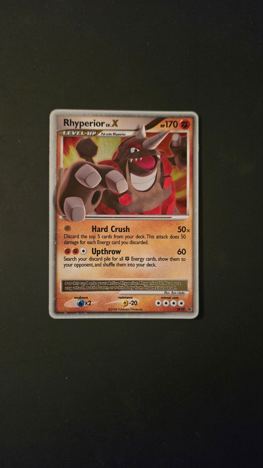 Oude Pokémon kaart Rhyperior Lv. X DP29, Ophalen of Verzenden