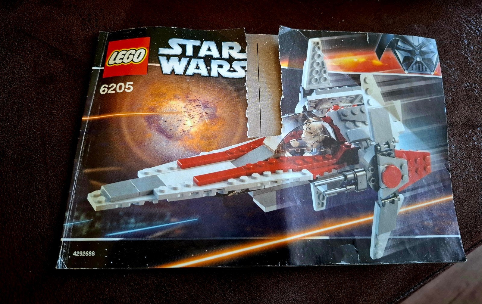 LEGO Star Wars 6205 V-wing Fighter met minifiguur, Ophalen of Verzenden, Gebruikt, Overige merken
