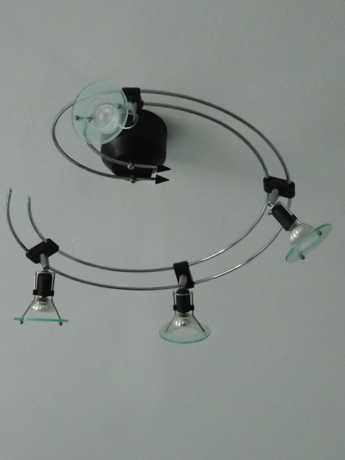 Moderne plafondlamp met 4 LED spots, Ophalen, Zilver, Gebruikt, Plafondspot
