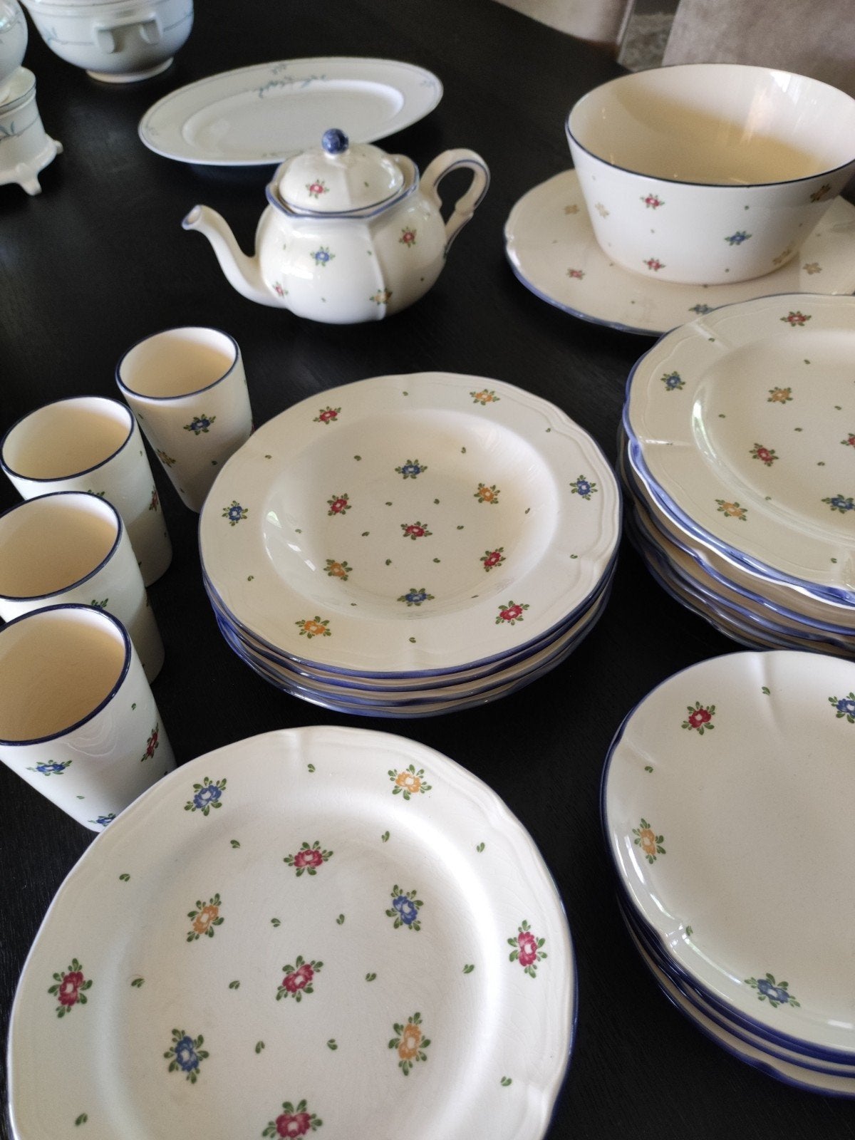 Zellerservies Petite Rose' - Complete set met lichte schade, Ophalen, Gebruikt, Overige merken, Keramiek