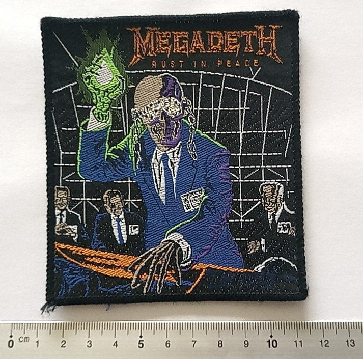 Megadeth vintage 1990 patch 14 rust in peace 10 x11 cm metal, Verzenden, Nieuw, Kleding
