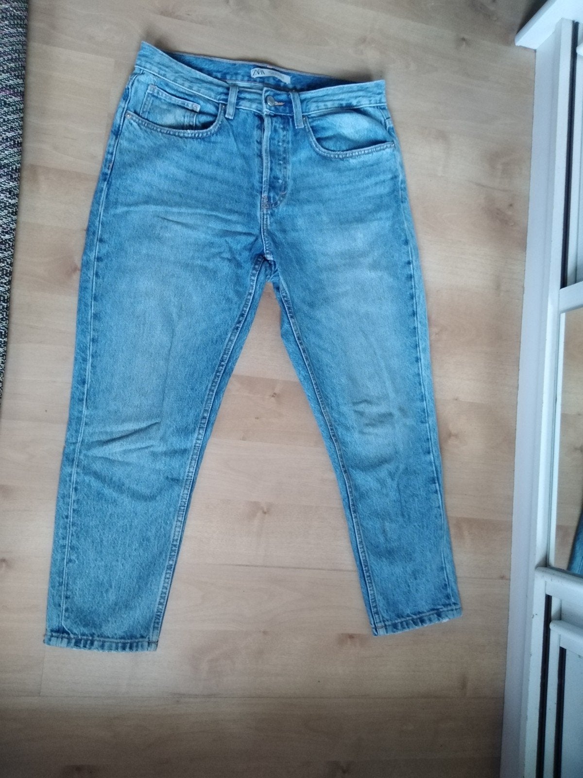 lichtblauwe spijkerbroek Zara, Zara, Blauw, W32 (confectie 46) of kleiner, Ophalen of Verzenden