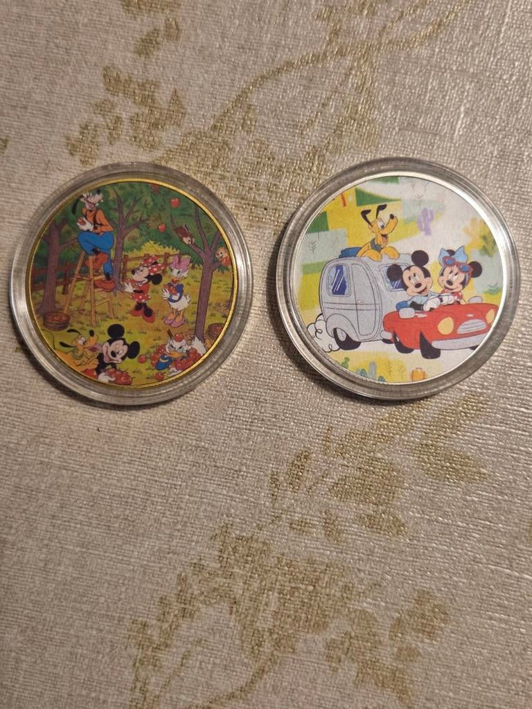 Disney Mickey Mouse Munten Set - Zilver en Goudkleurig, Verzamelen, Disney, Ophalen of Verzenden, Mickey Mouse