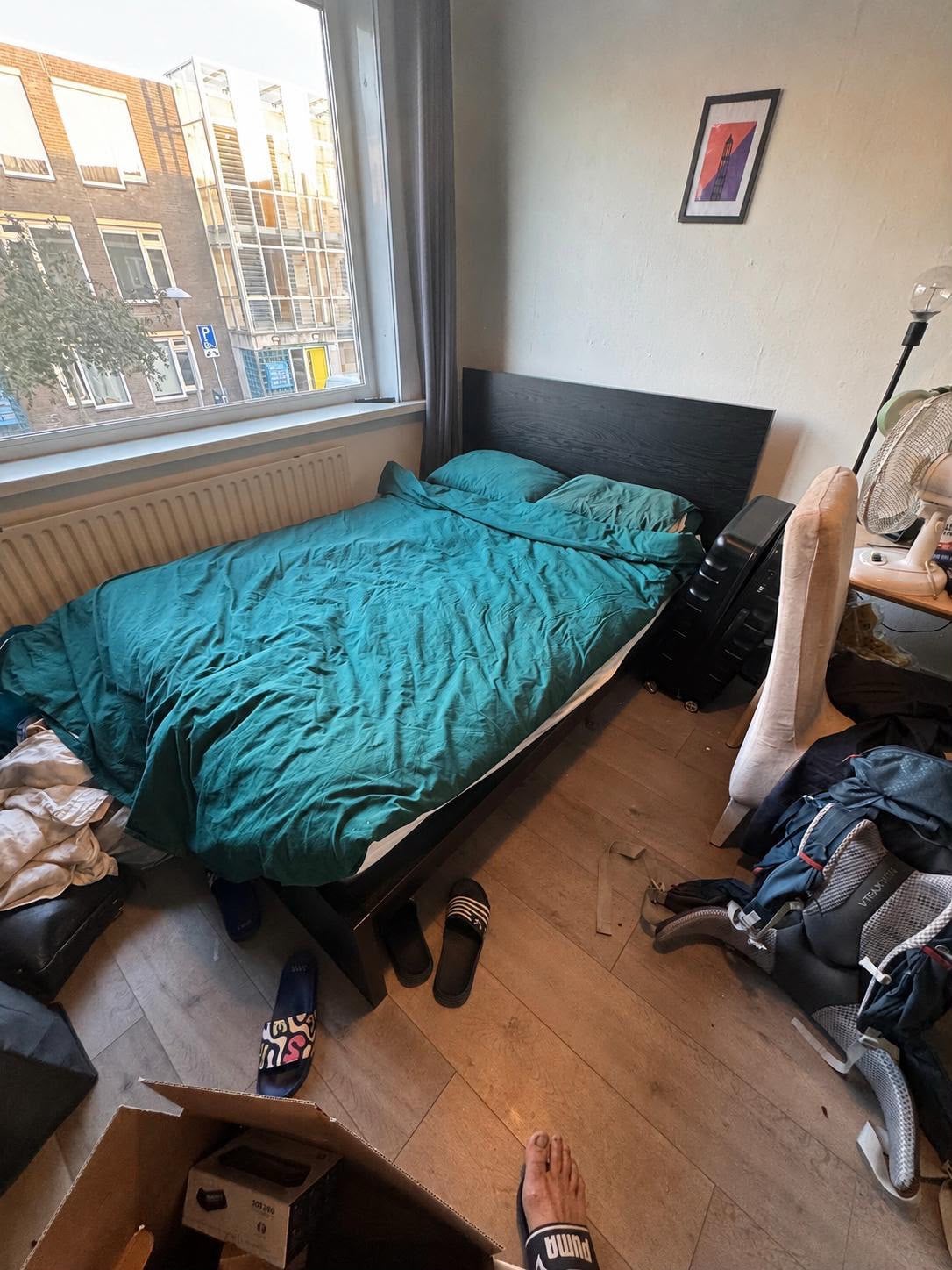 Zwart MALM bed, Ophalen, Zwart, Tweepersoons, Zo goed als nieuw