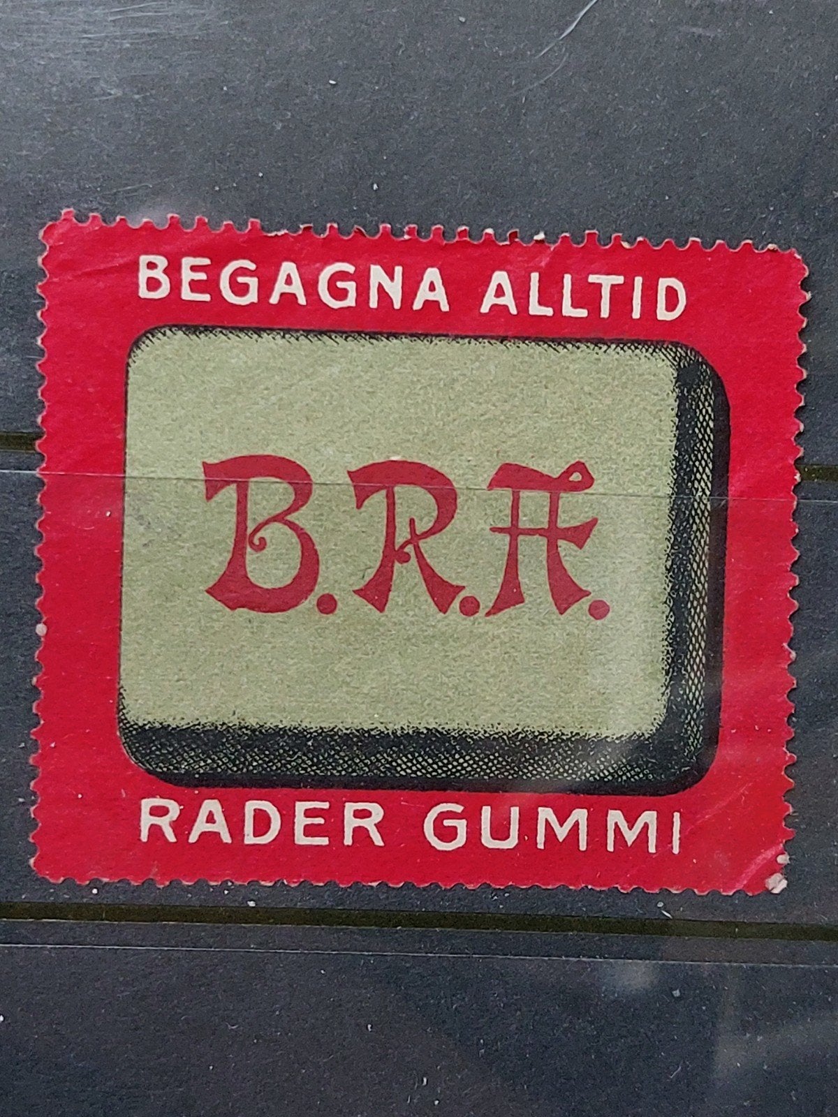 Zweden cinderella sluitzegel reclame B.R.A. gummen, Ophalen of Verzenden, Zweden, Postfris