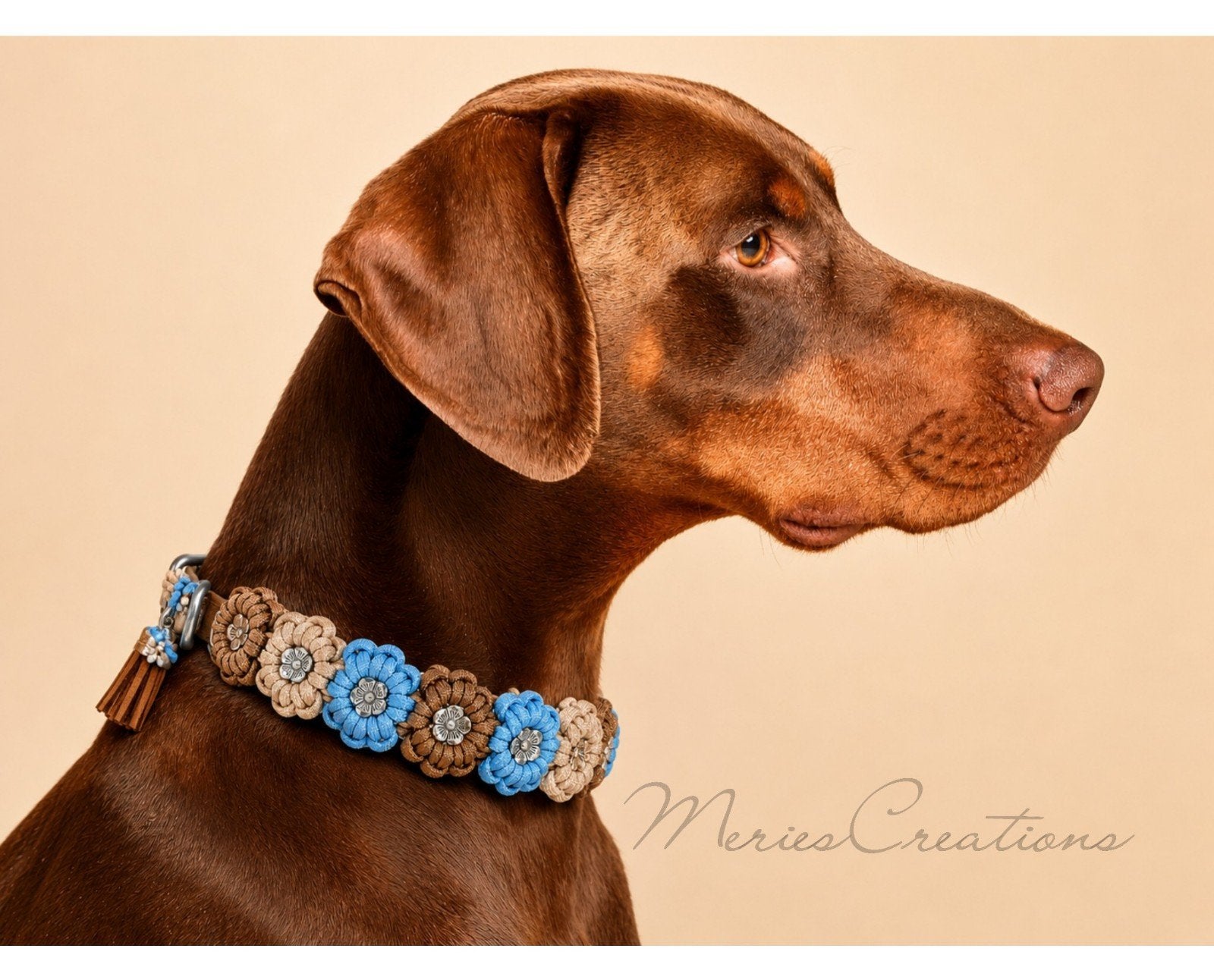 Paracord bloemen halsband op maat, Verzenden, Meriescreations, Meriescreations, Meriescreations
