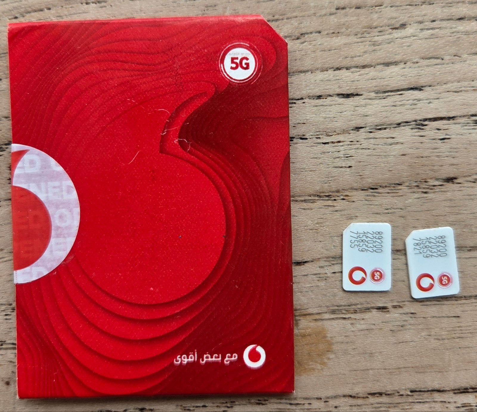 2x Vodafone simkaarten voor Egypte minimaal 15GB per stuk, Telecommunicatie, Prepaidkaarten en Simkaarten, Ophalen of Verzenden