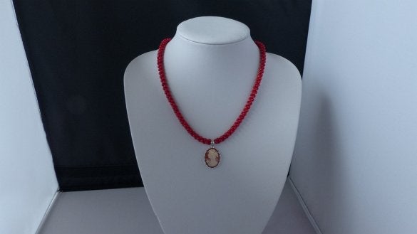 KORAAL (rood) ketting/oorhanger-set, Verzenden, Nieuw, Verstelbaar, Rood