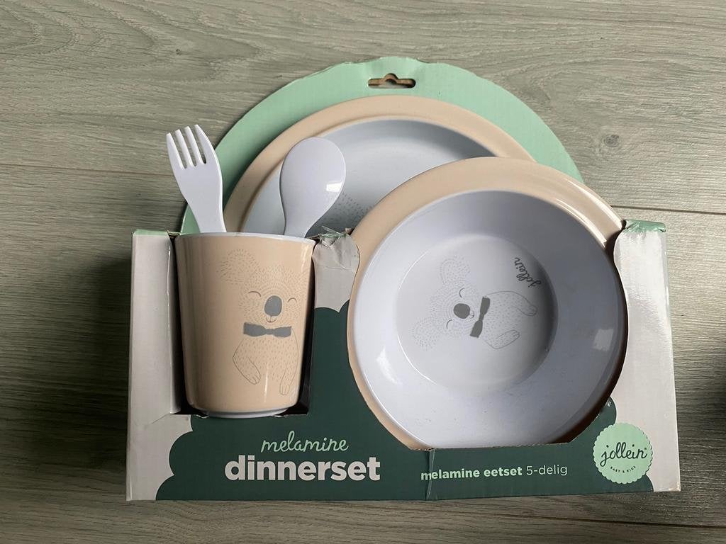 Jollein koala Dinerset Melamine nieuw ongebruikt, Ophalen of Verzenden, Nieuw