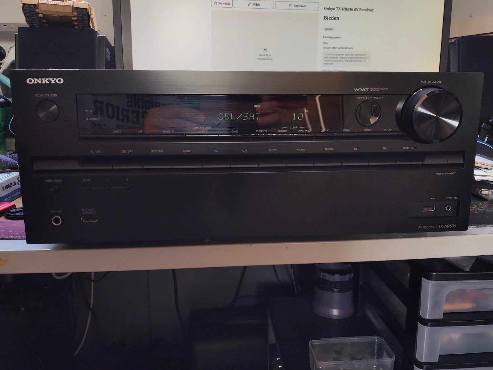 Onkyo  TX-NR636 AV Receiver, Ophalen, Zo goed als nieuw, 120 watt of meer, Onkyo