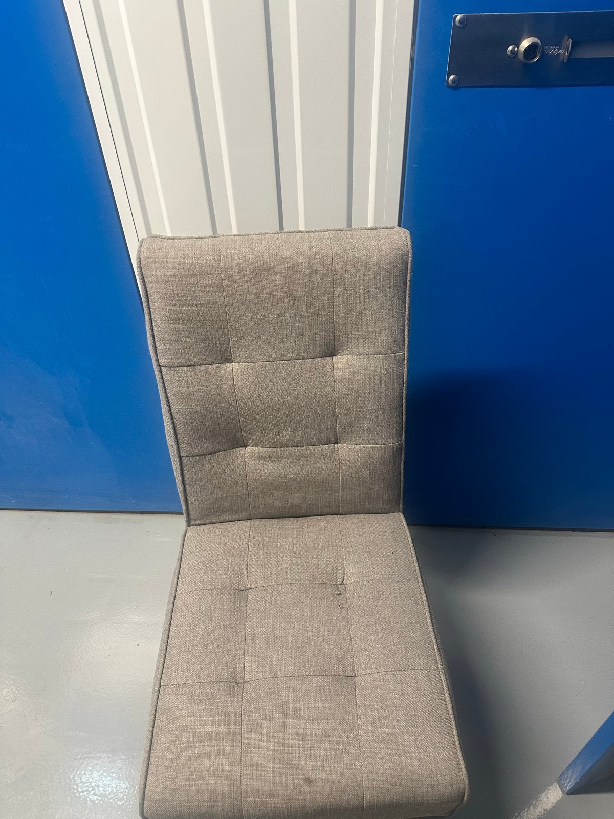 Set van 4 comfortabele eetkamerstoelen - Grijs stof, Ophalen, Gebruikt, Vier, Stof