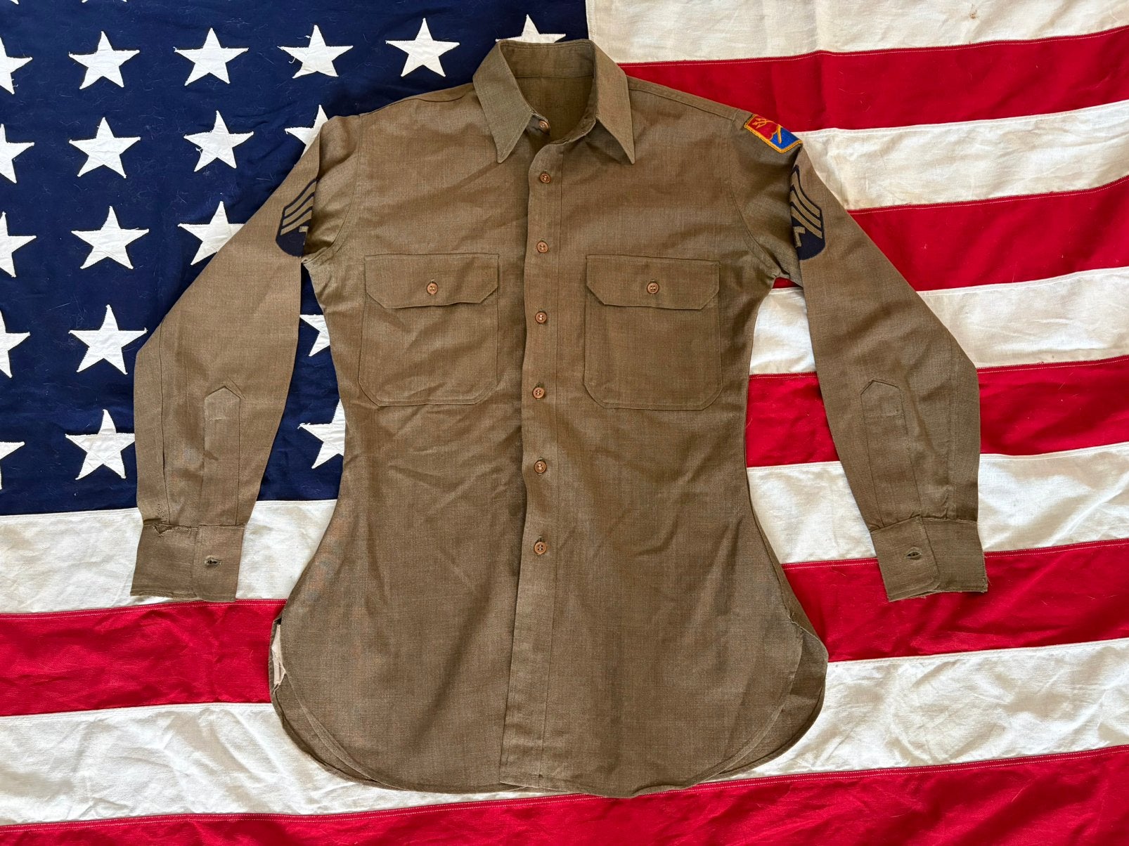 US WW2 mustard shirt M, Ophalen of Verzenden, Amerika, Kleding of Schoenen