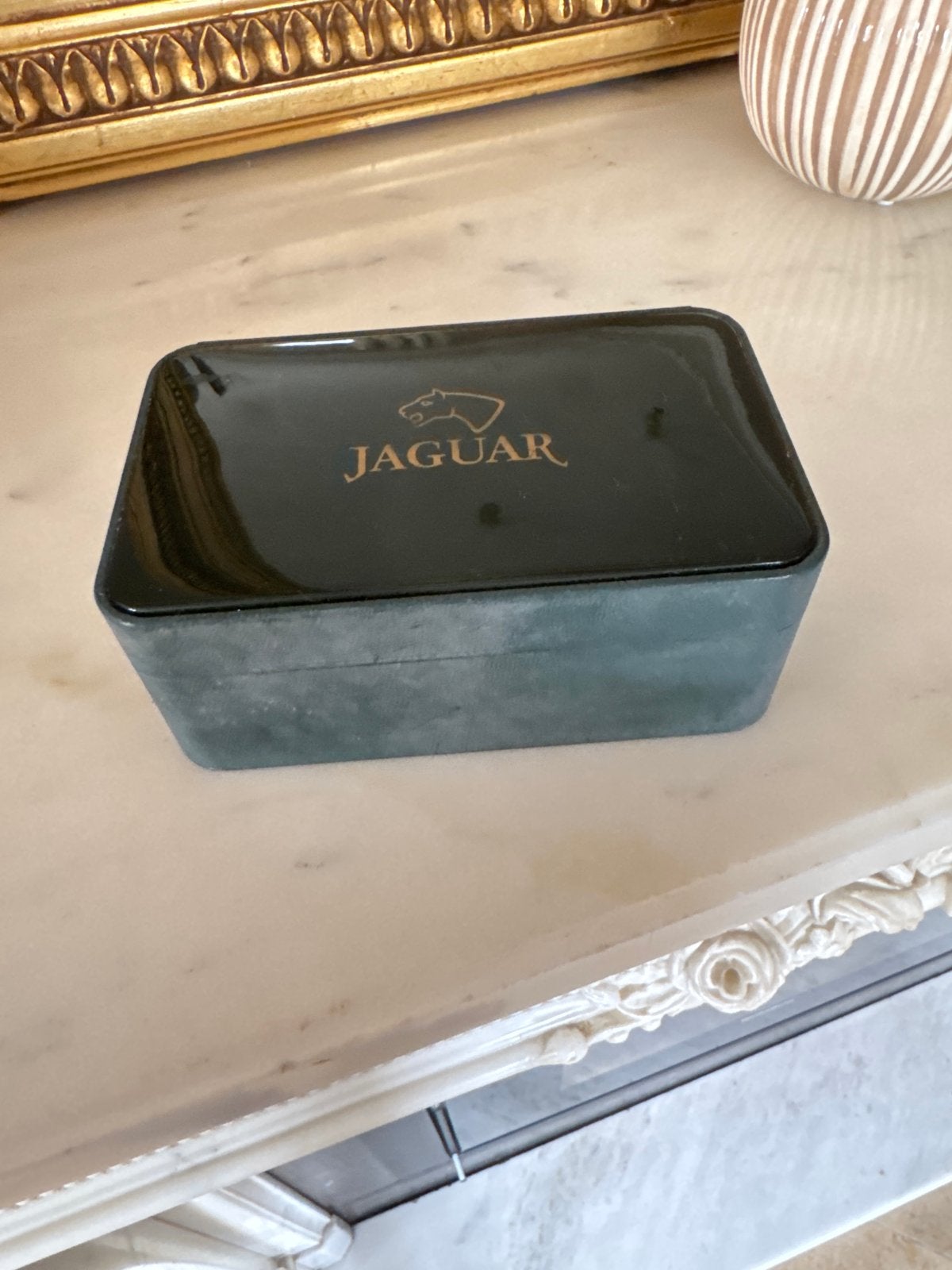 Jaguar Sieradendoosje - Groen Fluweel, Ophalen of Verzenden, Zo goed als nieuw, Groen, Hardcase