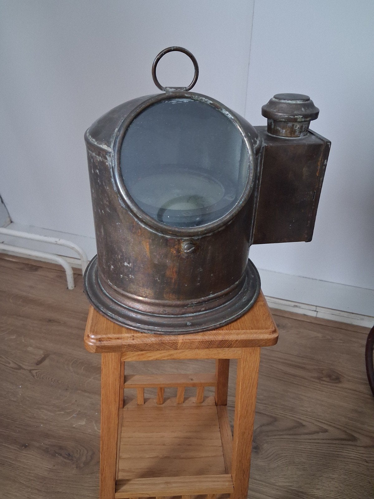 Antieke olie scheeps lamp met kompas, Ophalen of Verzenden, Gebruikt, Motorboot of Zeilboot, Gebruiksvoorwerp