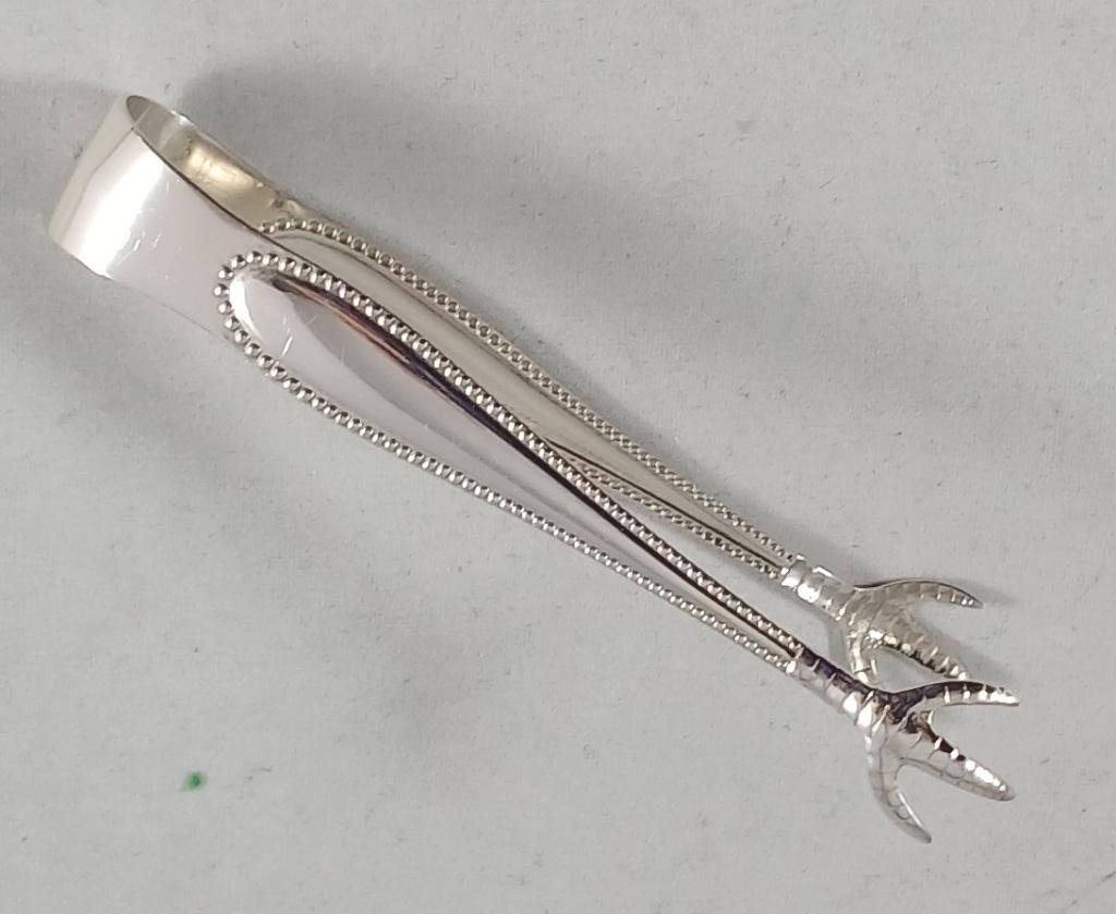 Zilveren Suikerklontjestang parelrand 835 zilver, Antiek en Kunst, Ophalen of Verzenden, Zilver