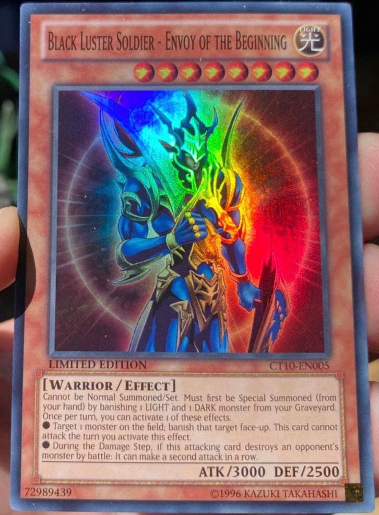 Yu-Gi-Oh! Black Luster Soldier  - Envoy Beginning CT10 Promo, Ophalen of Verzenden, Zo goed als nieuw, Losse kaart, Foil