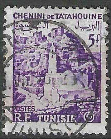 Tunesie 1954 - Yvert 370 - Chenini de Tataouine - 5 f. (ST), Verzenden, Overige landen, Gestempeld