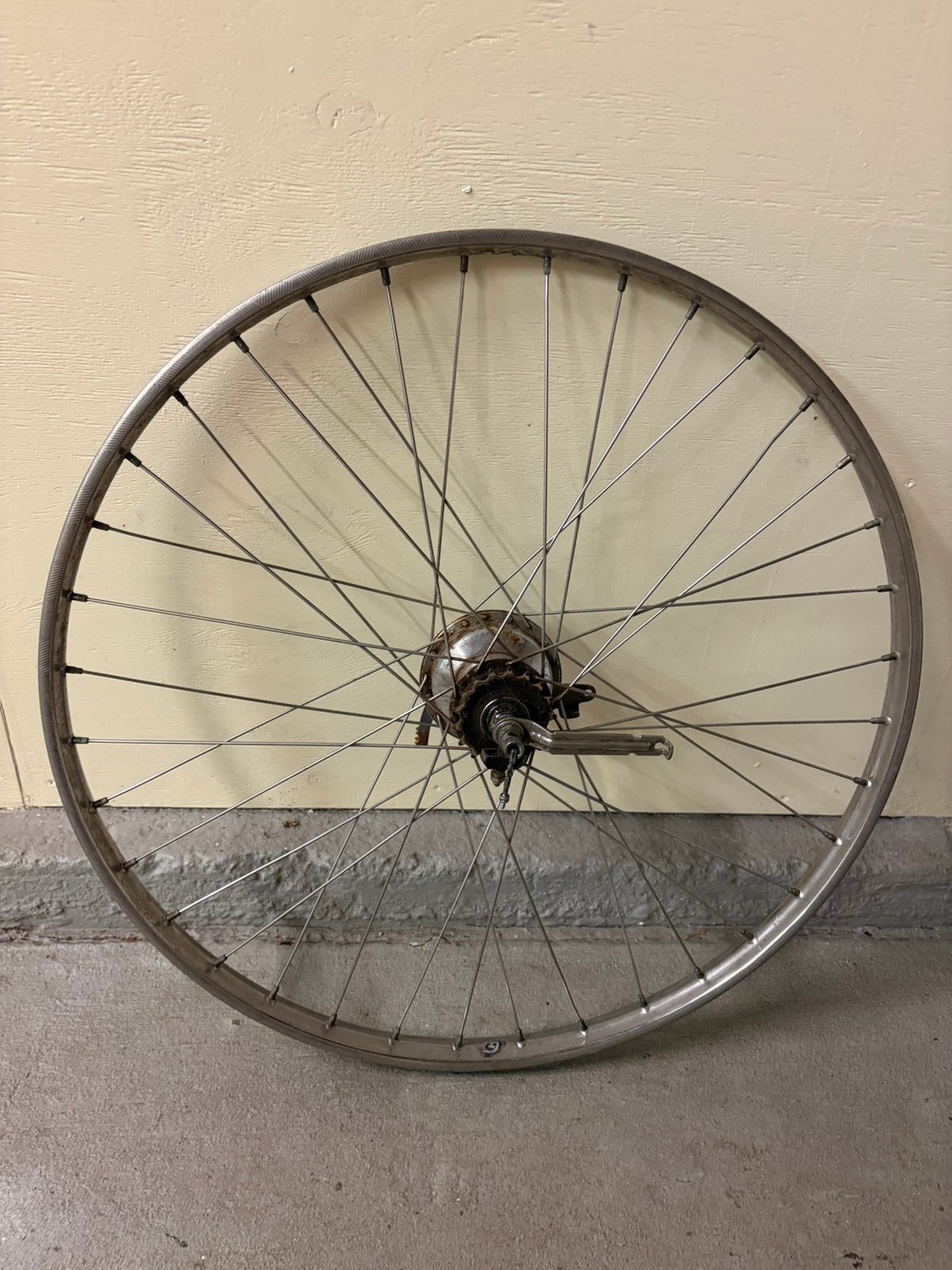 Achterwiel RVS met 3 versnellingen, Fietsen en Brommers, Ophalen, Gebruikt, Stadsfiets, Wiel