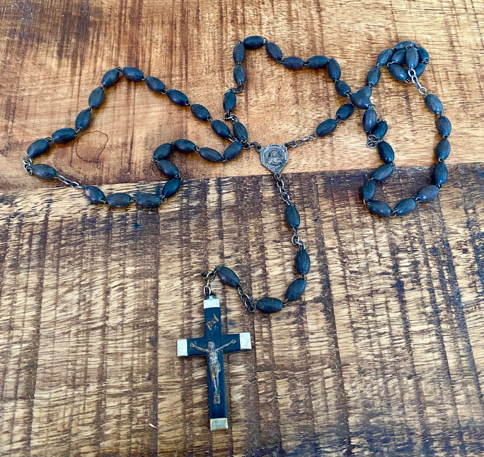 oude houten rozenkrans  eerste helft van de 20e eeuw., Verzamelen, Verzenden, Gebruikt, Christendom | Katholiek