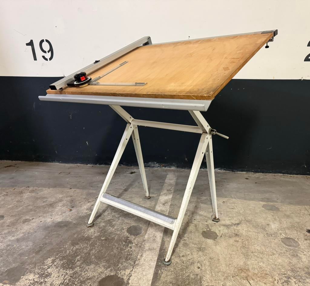 Vintage complete industriële Tekentafel, Doe-het-zelf en Verbouw, Tekentafels, Zo goed als nieuw, Minder dan 130 cm, Ophalen