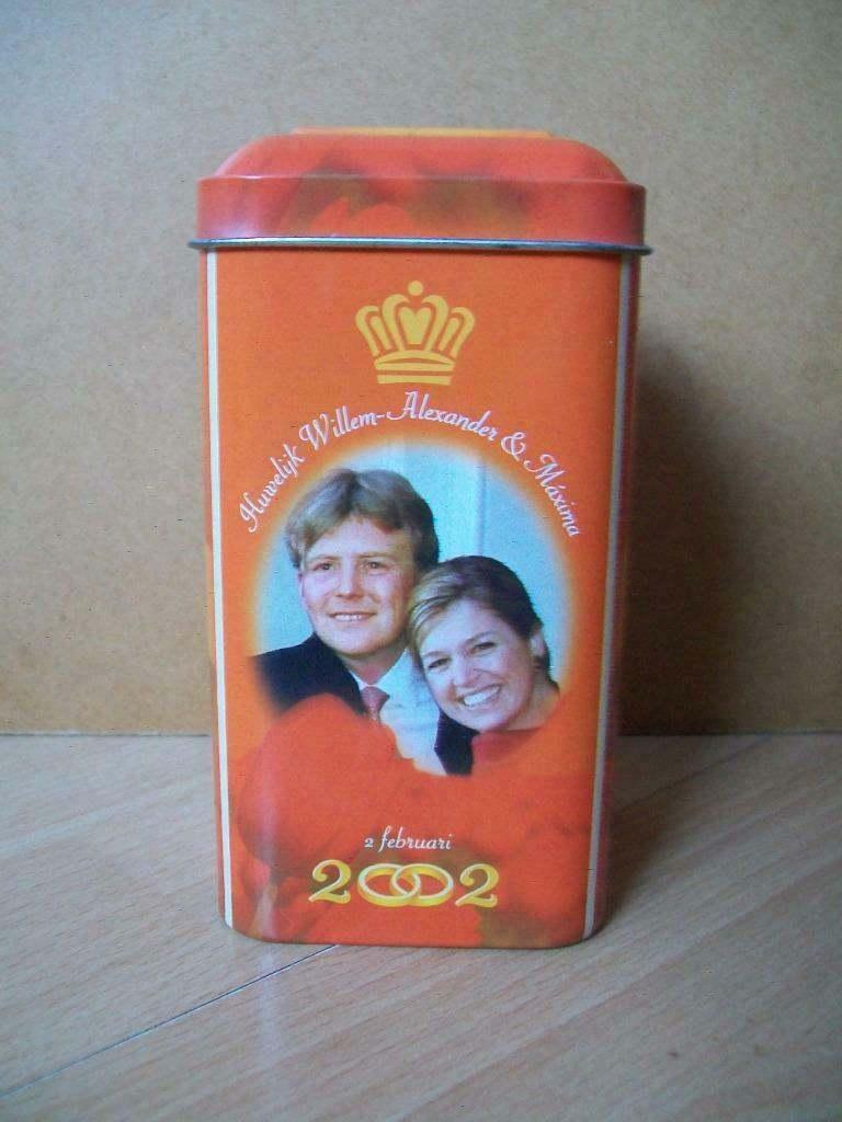 De Ruijter Oranje hagel blik Willem-Alexander Maxima 2002, Ophalen of Verzenden, Zo goed als nieuw, Nederland, Overige typen