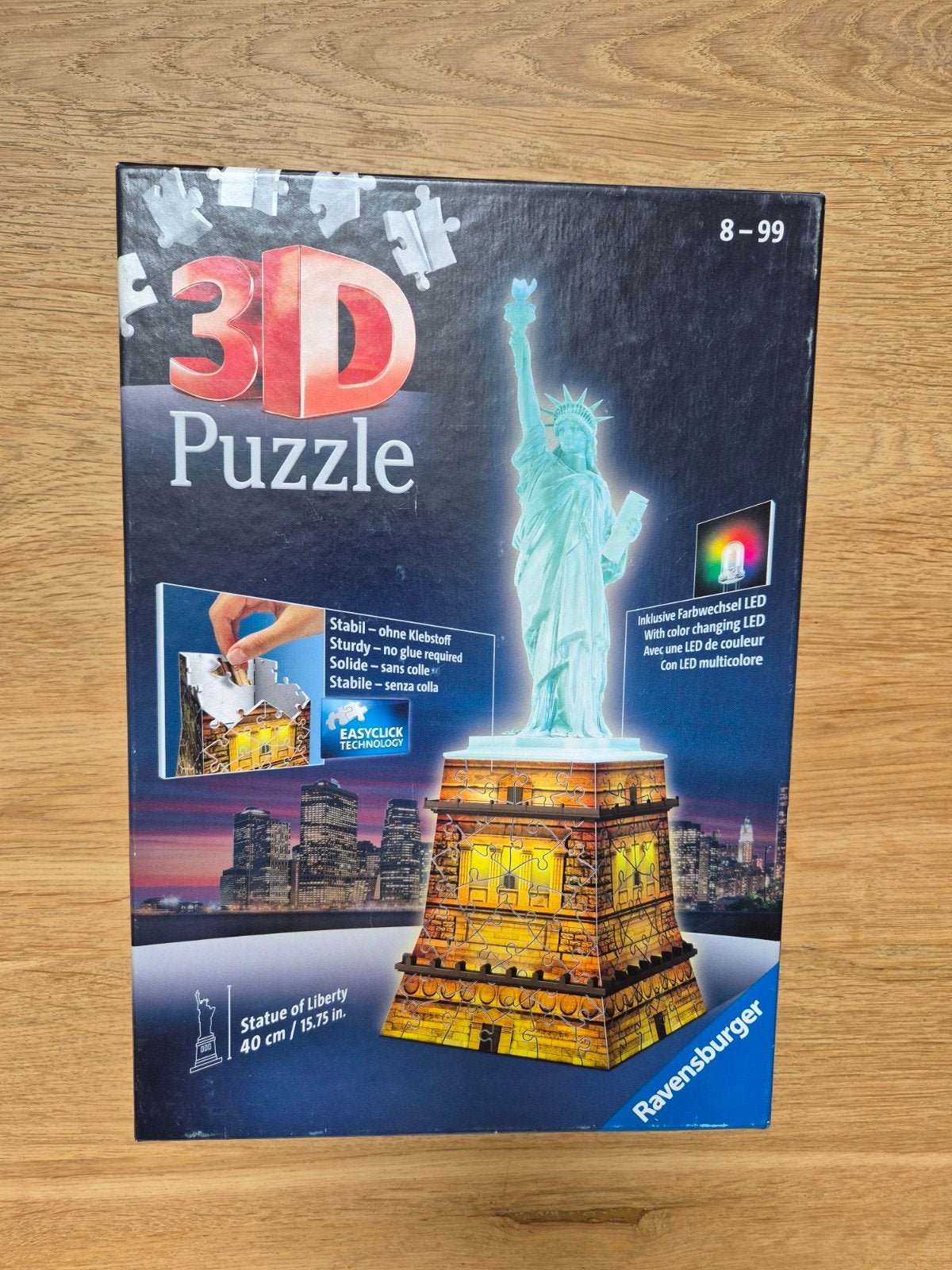 Ravensburger 3D Puzzel Big Ben & Vrijheidsbeeld, Ophalen of Verzenden, 500 t/m 1500 stukjes, Gebruikt, Rubik's of 3D-puzzel