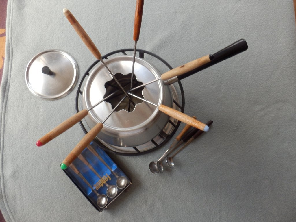 Fondueset Roestvrij staal, Ophalen of Verzenden, Gebruikt, Brander, Fondueset