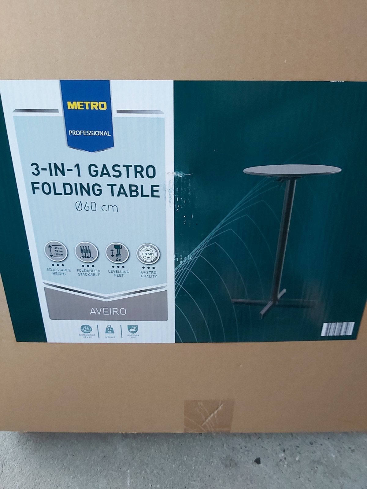 metro klaptafel nieuw in doos, Ophalen, In hoogte verstelbaar, Nieuw